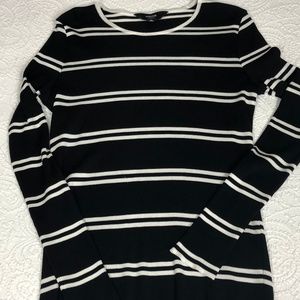 B&W striped long-sleeve top by Misook